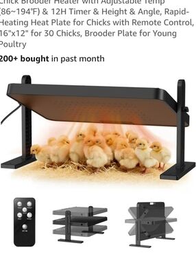Adjustable Black Chick Brooder Heat Plate with Remote